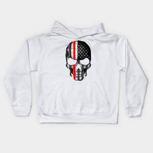 Red Line - Skull - firefighter Kids Hoodie